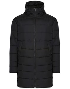 Bigdude Longline Daunenjacke mit Kapuze Schwarz